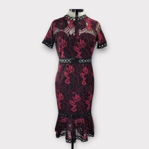 Soieblu Dress Jr Large Floral Lace Mermaid Trumpet Hem Dark Romance Whimsigoth‎